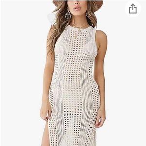 Tunic Swimwear Cover Up Crochet Hollow Beach Bikini Dress